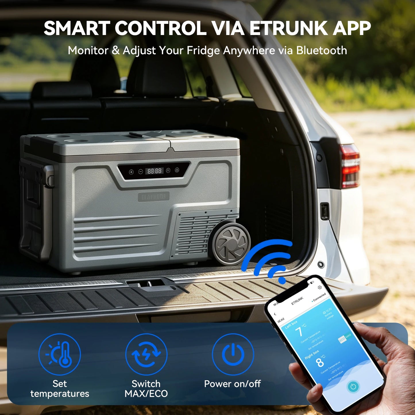 Glacière Électrique 48L Double Zone - Bluetooth APP | Camping & Voyage