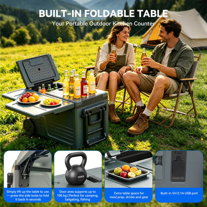 Glacière Électrique 48L Double Zone - Bluetooth APP | Camping & Voyage