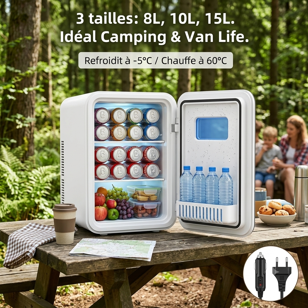 Frigo Portable Chaud & Froid - 8L, 10L ou 15L | Voiture & Camping