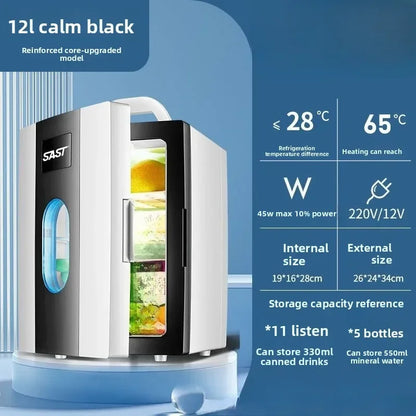 Mini Frigo Voiture 12L - Silencieux & Grande Capacité | 12V/220V