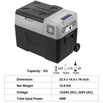 Glacière Électrique Compresseur 15L à 55L - Contrôle APP | -20°C
