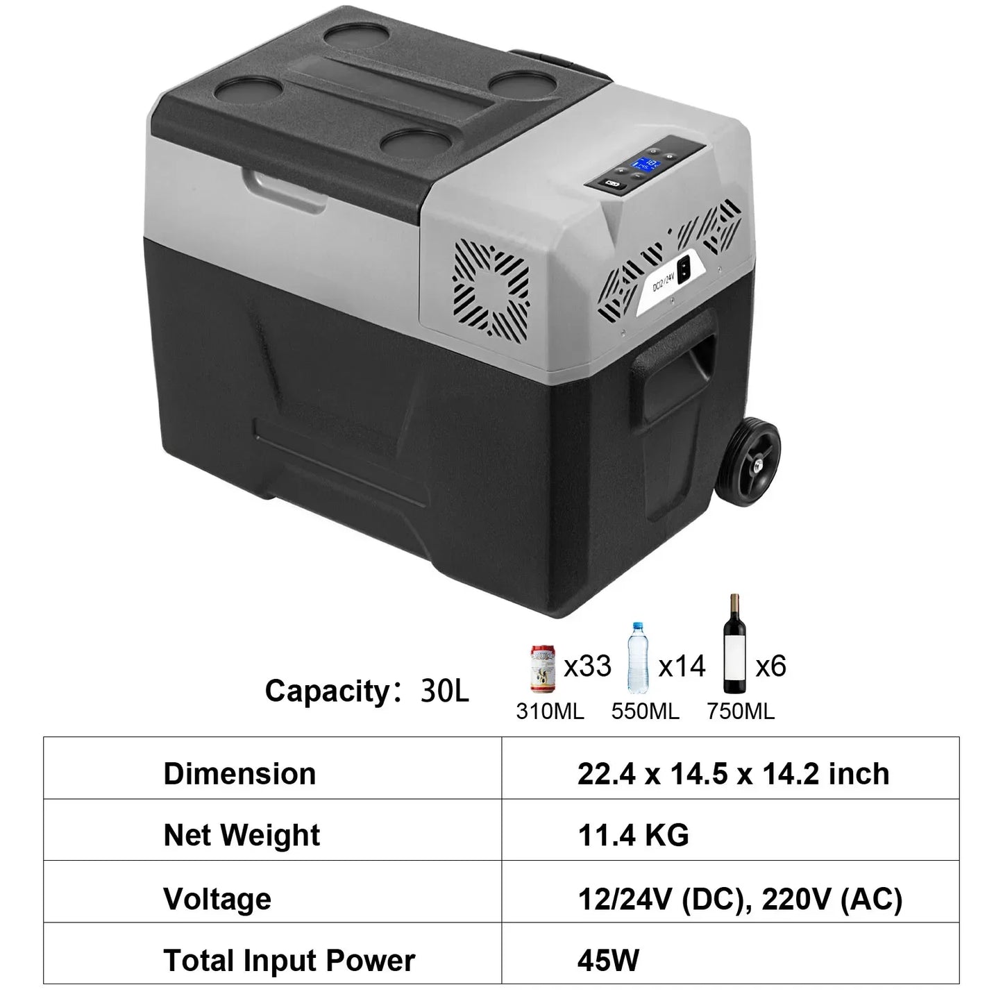 Glacière Électrique Compresseur 15L à 55L - Contrôle APP | -20°C