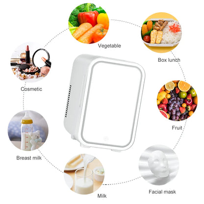 Mini Frigo Maquillage 4L avec Miroir LED - Skincare & Beauté | EAFC