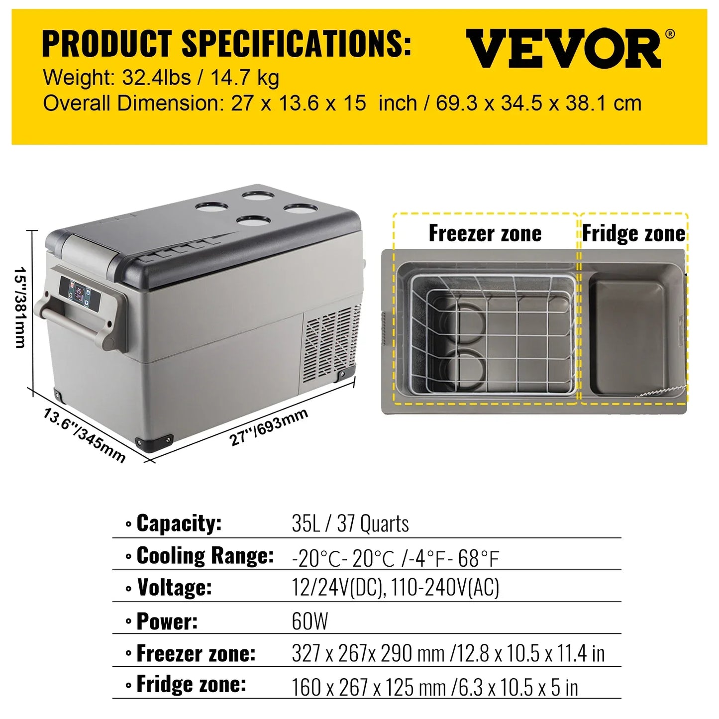 Glacière Électrique Compresseur 15L à 55L - Contrôle APP | -20°C