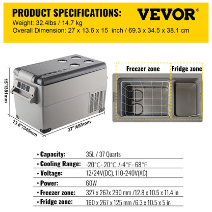 Glacière Électrique Compresseur 15L à 55L - Contrôle APP | -20°C